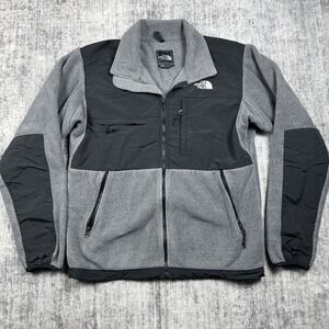 The North Face Jacket Mens Medium Gray Black Denali Fleece Full Zip Outdoor
